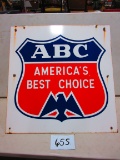 AMERICAS BEST CHOICE SIGN D.S.P. 34''X34'' GOOD OLD PIECE WITH NICE COLORS