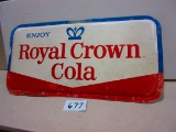 ROYAL CROWN COLA SIGN S.S.T. SELF FRAMED 25''X53'' GOOD LOOKING OLD PIECE