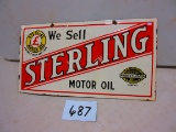 STERLING MOTOR OIL SIGN D.S.P.16''X30'' AGE UNKNOWN