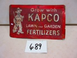 KAPCO FERTLIZERS SIGN S.S.T. EMBOSSED AWSOME GRAPICS 12''X19'' FADED & ROUGH MARKED A.M.60