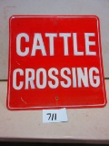CATTLE CROSSING SIGN S.S.T. 30''X30'' FADED