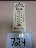 BUCKEYE SEED & FEED THERMOMETER 4''X10''