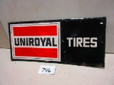 UNIROYAL TIRES SIGN S.S.T SELF FRAMED EMBOSSED 18''X40''