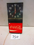 COCA COLA LIGHTED CLOCK 10''X21'' SOME SCRATCHES LIGHT WORKS
