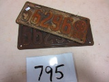 SET OF 1918 LICENSE PLATES OH.