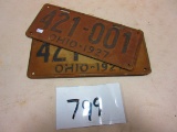 SET OF 1927 LICENCE PLATES OH.