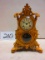 GREAT EARLY BRASS MANTLE CLOCK WITH KEY WORKS NICE DETAIL