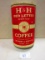 H&H RED LETTER COFFEE 1/2 BARREL STORE WALL DISPLAY