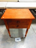 EARLY TIGER MAPLE 2 DRAWER NIGHT STAND GOOD PIECE
