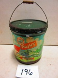 UNICO PAINT BUCKET WITH ORG. 1949 PAPER TAG AWSOME GRAPICS OF FARM SCENE