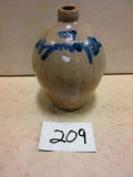 # 3 MIDDLEBURY OHIO CROCK JUG GREAT GOND. NICE BLUE COLORS