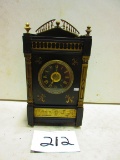 EARLY RARE MARBLE SHELF CLOCK WITH KEY WORKS WOW WHAT A GREAT PIECE SLIGHT DAMAGE IN MARBLE ON BACK