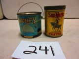 2 GOOD TINS SANMARTO COFFEE & CANADIAN HONEY 2 PIECES