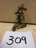 EARLY BRASS FAUCET WITH BUNNY RABBIT HANDLE WOW RARE FIND ALL BRASS
