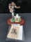 Lou Groza signed figurine, certed, 6 1/2 inch color