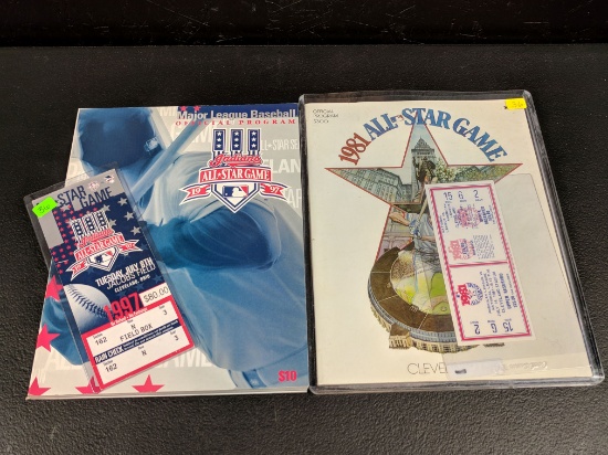 81 All Star program with ticket and 97 All Star program with ticket, all one bid.