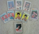 (9) Vintage HOFer Basketball cards Dr J Kareem etc