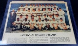 Pair of 1954 Cleveland Indians AL Champs Team Photos