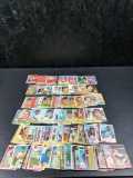1950-70's LARGE VINTAGE BB-FB LOT LOWER GRADE W/ STARS. ALL CARDS CONTAIN FLAWS, CREASED, MARKED, OC