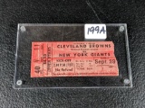 1957 Jim Brown First Game Ticket Stub