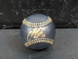 Francisco Lindor signed MLB ball, gold on special black baseball, MLB cert