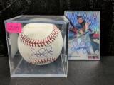 Omar Vizquel MLB baseball, blue ink sweet spot. GPS cert. plus factory signed card.