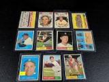 61 Topps lot. Many stars:Whitey Ford, Maz, Mays, team cards.  11 cards. One bid. G to VG