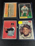 61 Topps baseball group: Mayes, Maris, Yankee team card. VG+ to near mint