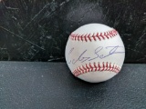 Carlos Santana MLB ball, blue ink sweet spot, PSA DNA