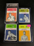 61 Fleer Basketball: Cousy, Heinsohn, K.C. Jones, Sam Jones (graded VG/X). VG