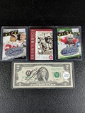 Ohio State Autograph Lot - Laurinaitis Signed $2.00 Bill & OthersMatt Wilhelm Signed Card, Kirk Herb