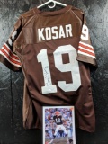 Bernie Kosar Browns jersey signed on number, JSA cert plus 8x10 signed color photo 4th and Goal cert