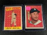 Mickey Mantle 58 Allstar and a 61 Topps, both  cards  one bid