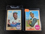 68 Topps: Aaron and Clemente. Both one bid. G to VG+