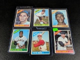 66 Topps Baseball cards: Mantle, Koufax, Rose, Mays, Palmer rookie. Fair to VG. Creasing