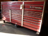 Cornwell 84in 25 Drawer Cabinet, Red. Unit dimensions: 84?W x 30?D x 39?H.