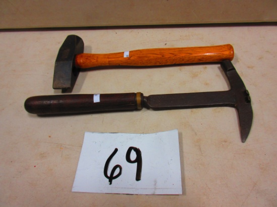 NICE EARLY SLATE HAMMER & BELL SYSTEMS HAMMER 2 PIECES
