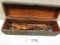LOT OF HAMMERS ETC. IN NICE WOODEN BOX GOOD LOT
