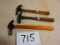 3 EARLY FARRIERS HAMMERS
