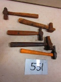 LOT OF 5 BLACKSMITH TYPE HAMMERS