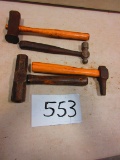 LOT OF 4 BLACKSMITH TYPE HAMMERS