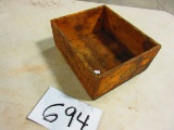 WOODEN CAPEWELL NAIL BOX DOVE TAILED CORNERS WELL MARKED GOOD PIECE