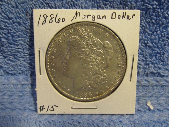 1886O MORGAN DOLLAR AU+