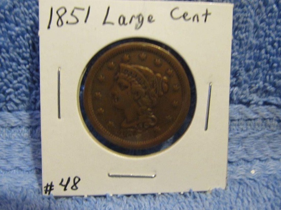 1851 LARGE CENT XF