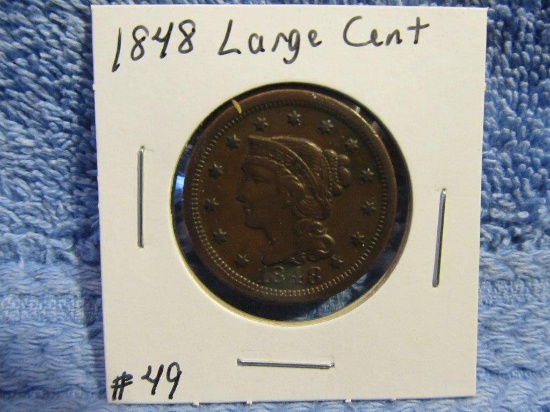 1848 LARGE CENT XF+