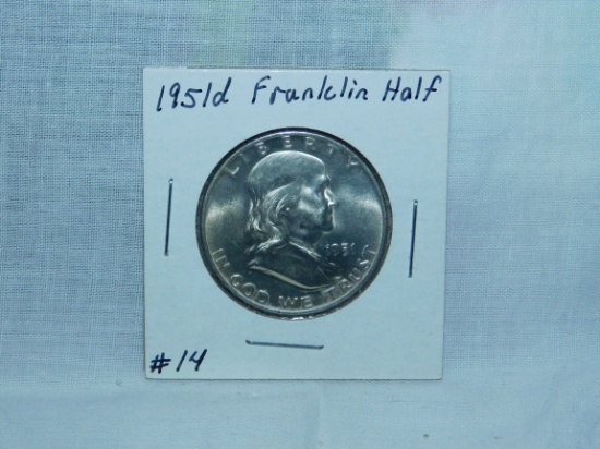 1951D FRANKLIN HALF BU FBL