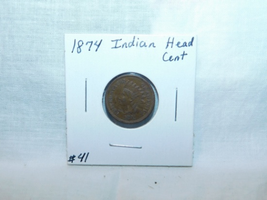 1874 INDIAN HEAD CENT (A SEMI KEY) XF