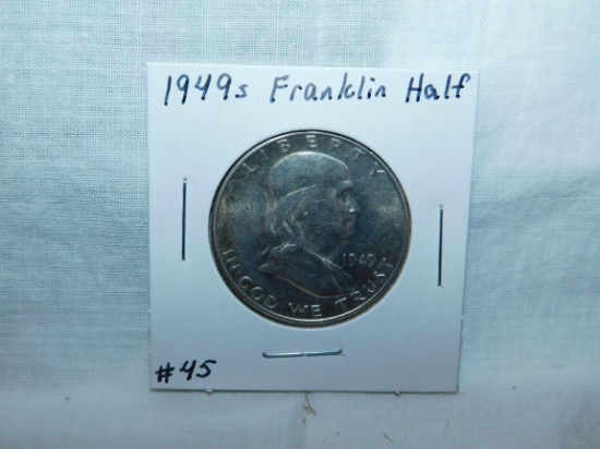 1949S FRANKLIN HALF (THE KEY DATE) AU+