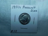 1950S ROOSEVELT DIME (A KEY DATE) BU