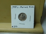 1945S MERCURY DIME BU